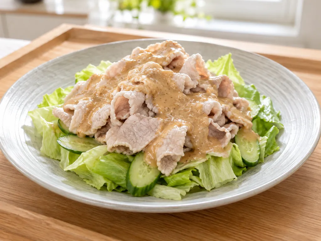 豚とレタスの冷しゃぶごまだれの完成イメージ
