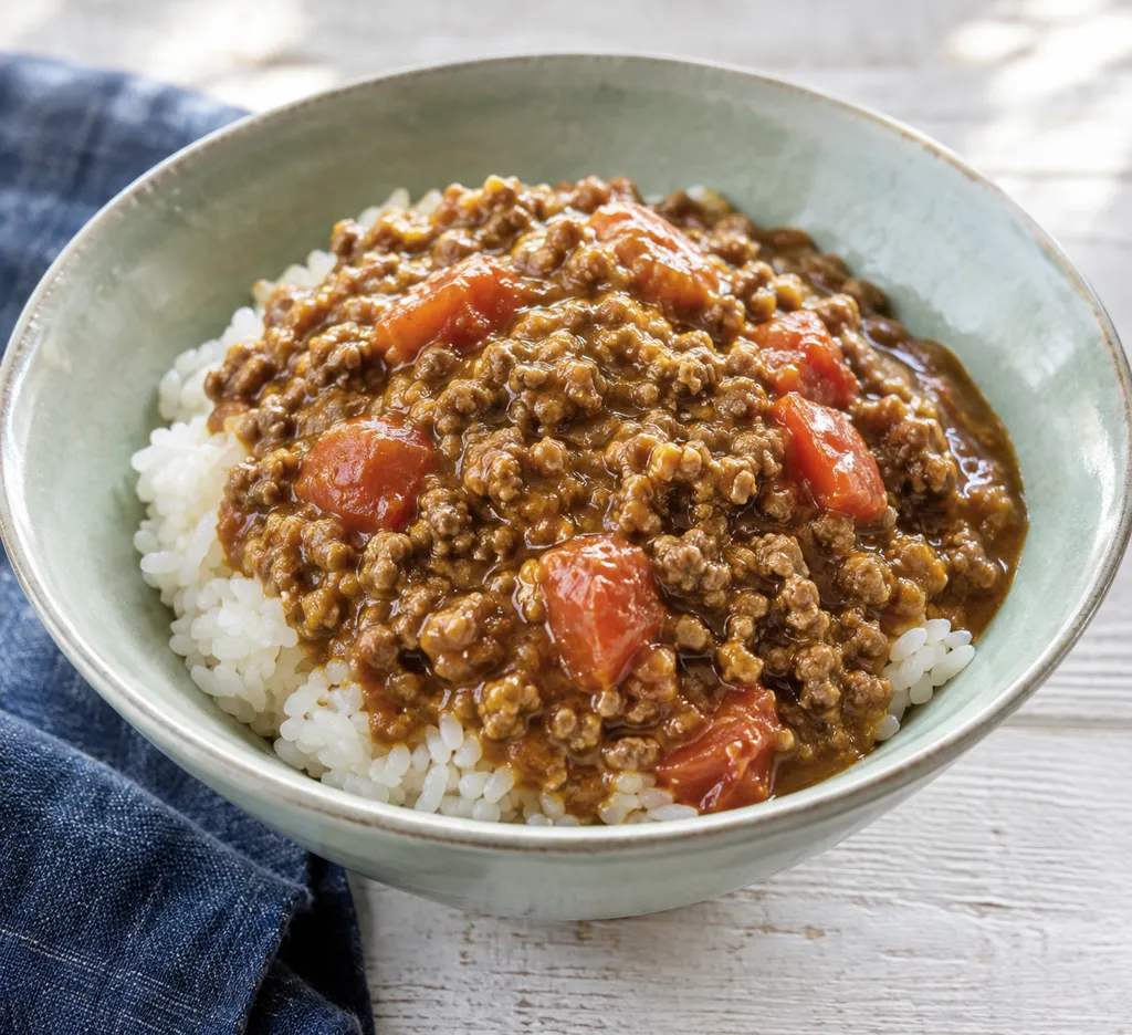 合いびき肉とトマトの和風そぼろカレーの完成イメージ
