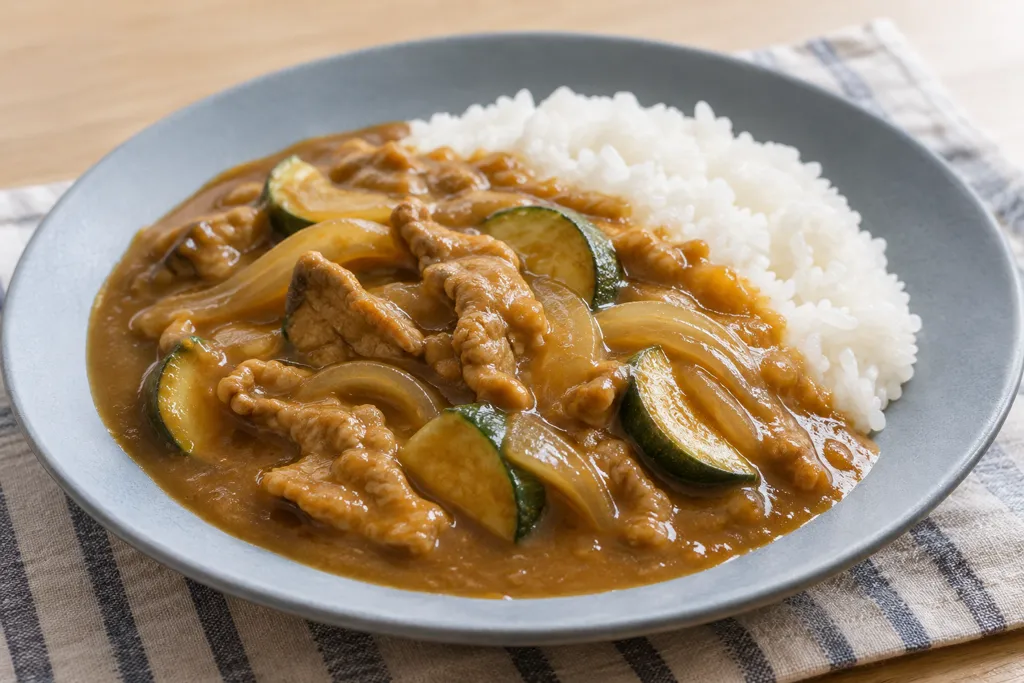 豚ロースとズッキーニの洋風カレーの完成イメージ