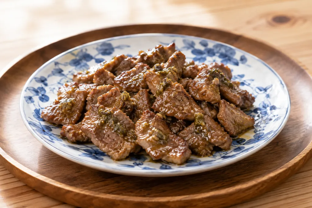 ラム肉の柚子胡椒焼きの完成イメージ