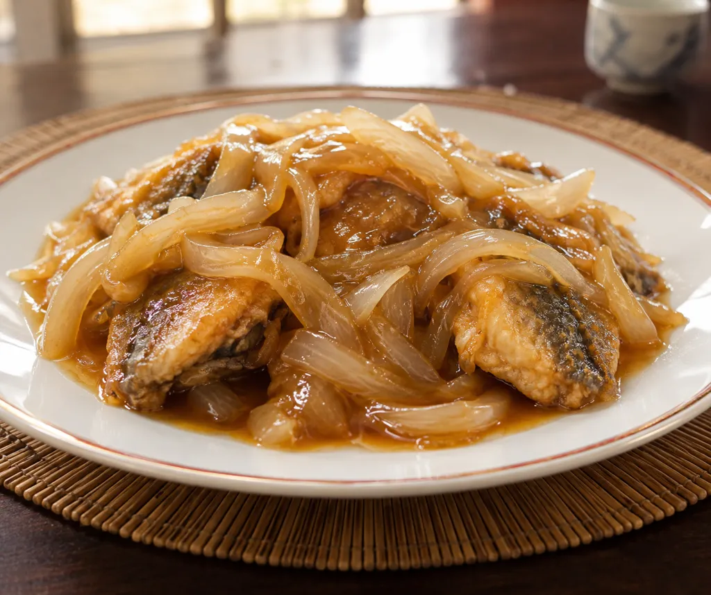 あじと玉ねぎの甘酢あんかけの完成イメージ