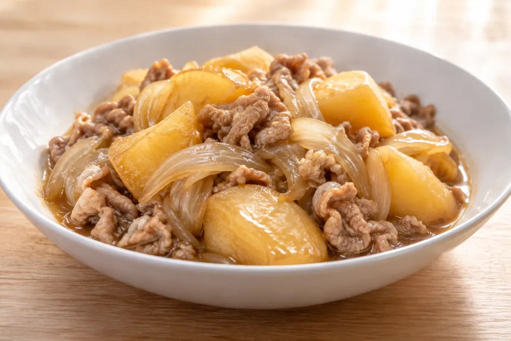 豚こま肉と玉ねぎの中華肉じゃがの完成イメージ