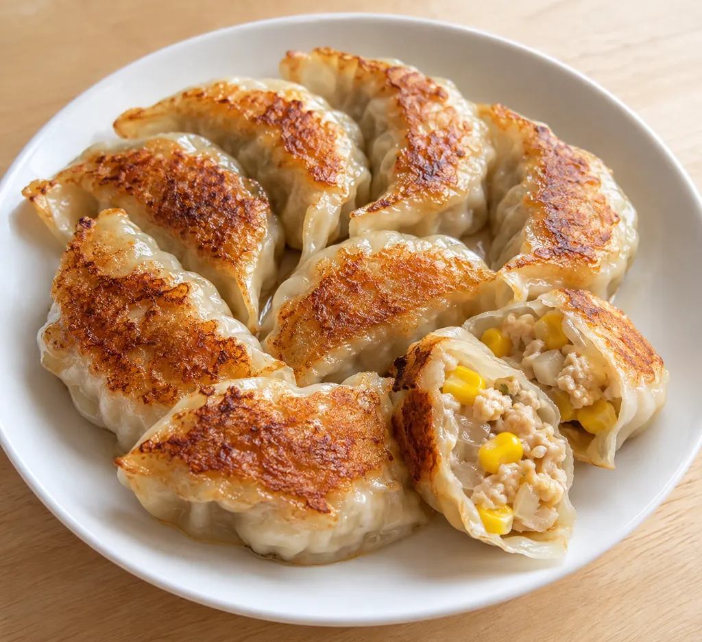 鶏ひき肉とコーンの焼き餃子の完成イメージ