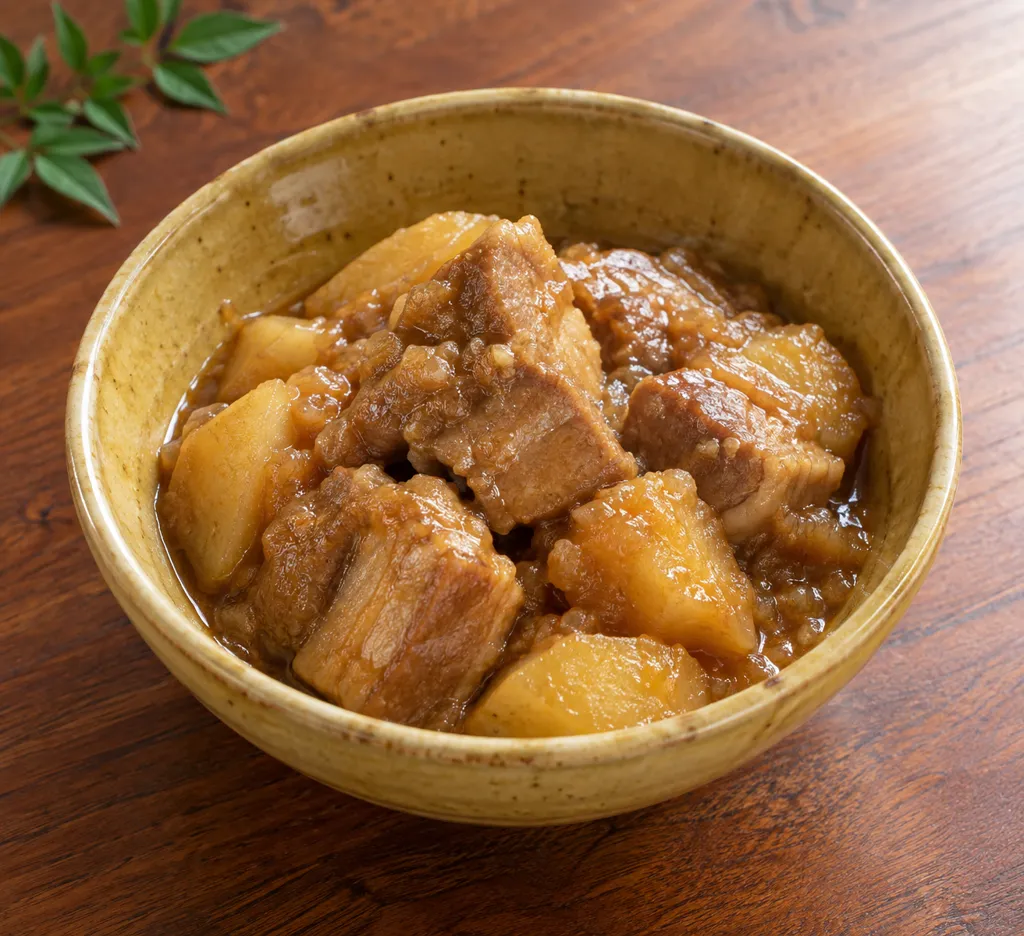 豚肩ロースとじゃがいもの味噌煮の完成イメージ