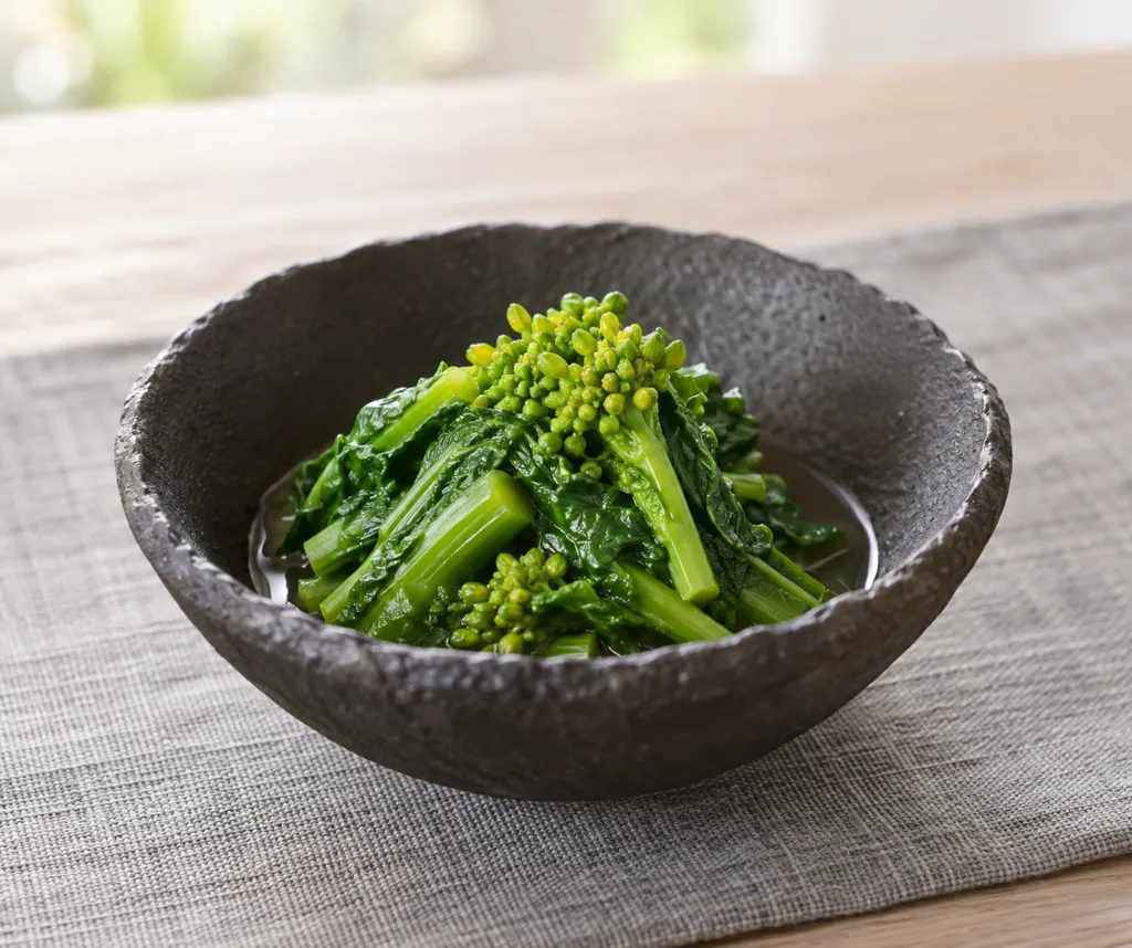菜の花のレンジおひたしの完成イメージ