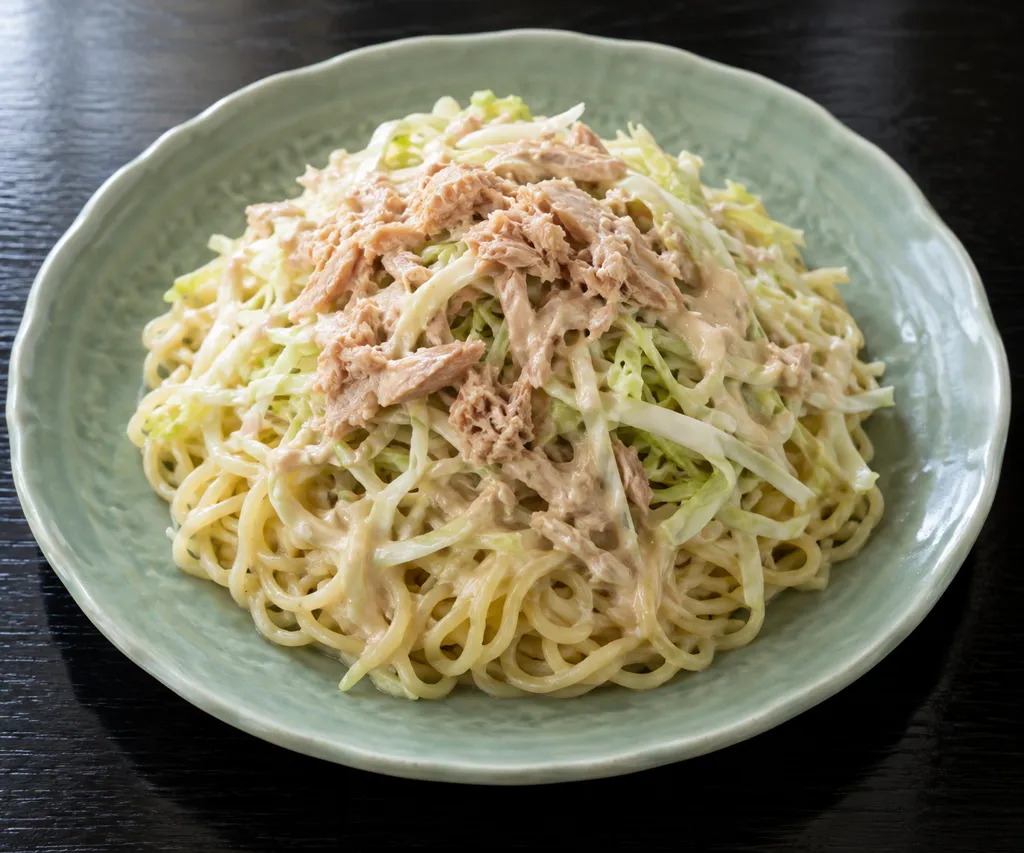 ツナとキャベツの冷やし中華の完成イメージ