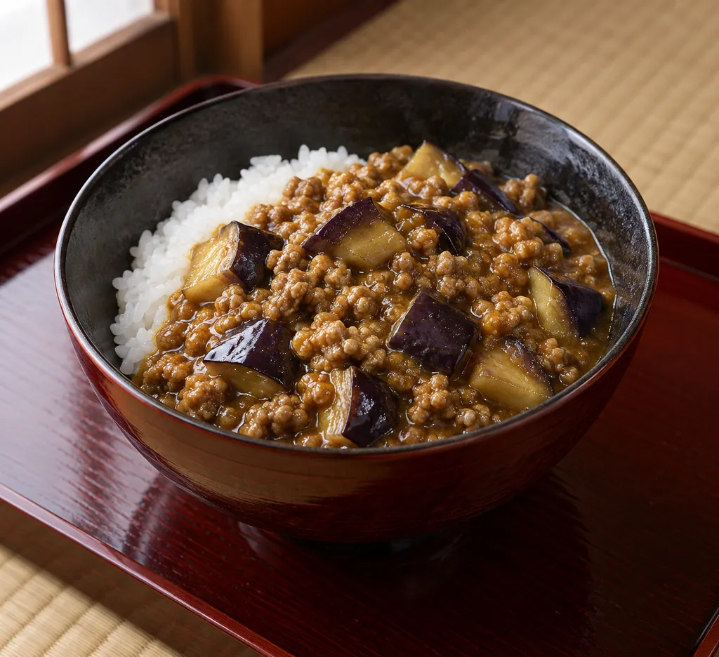鶏肉となすの和風そぼろカレーの完成イメージ