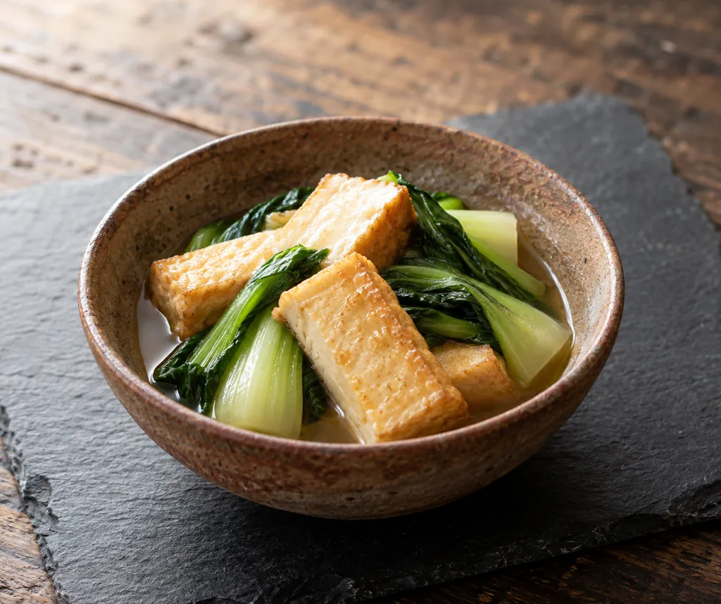 厚揚げとチンゲン菜の煮びたしの完成イメージ