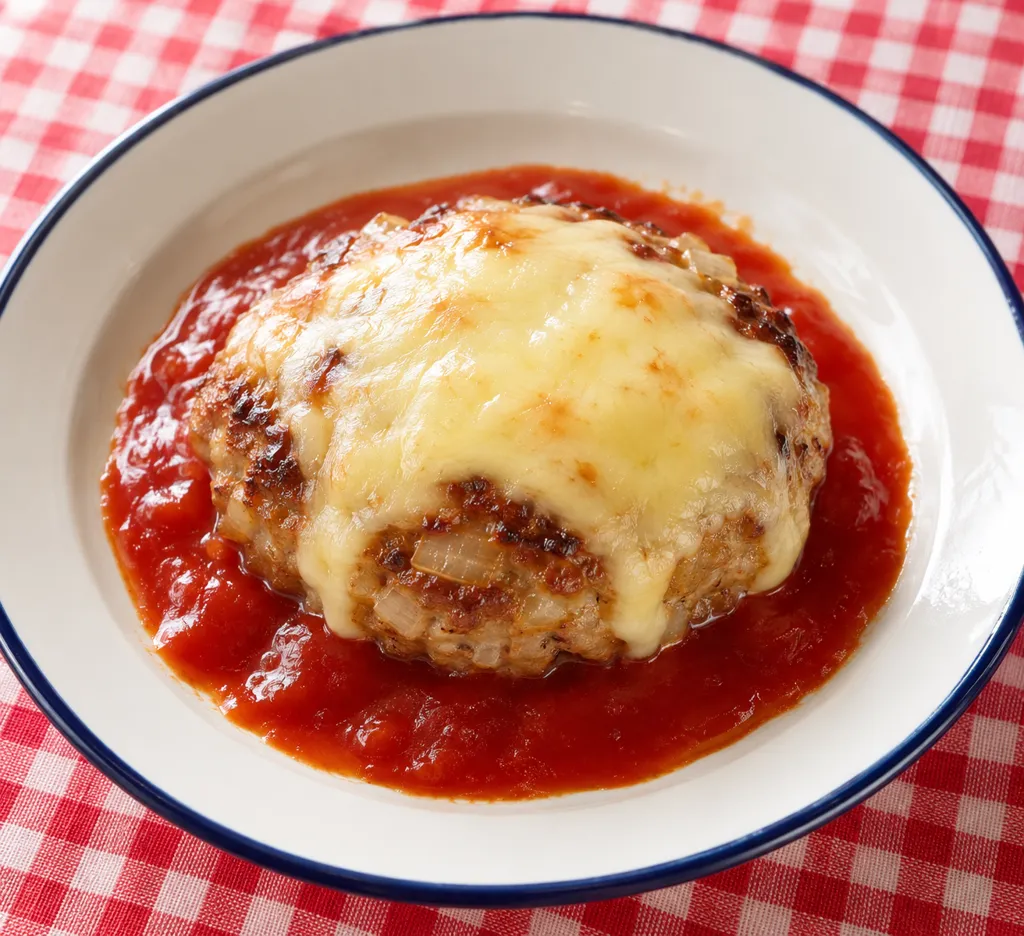 豚と玉ねぎのチーズハンバーグの完成イメージ