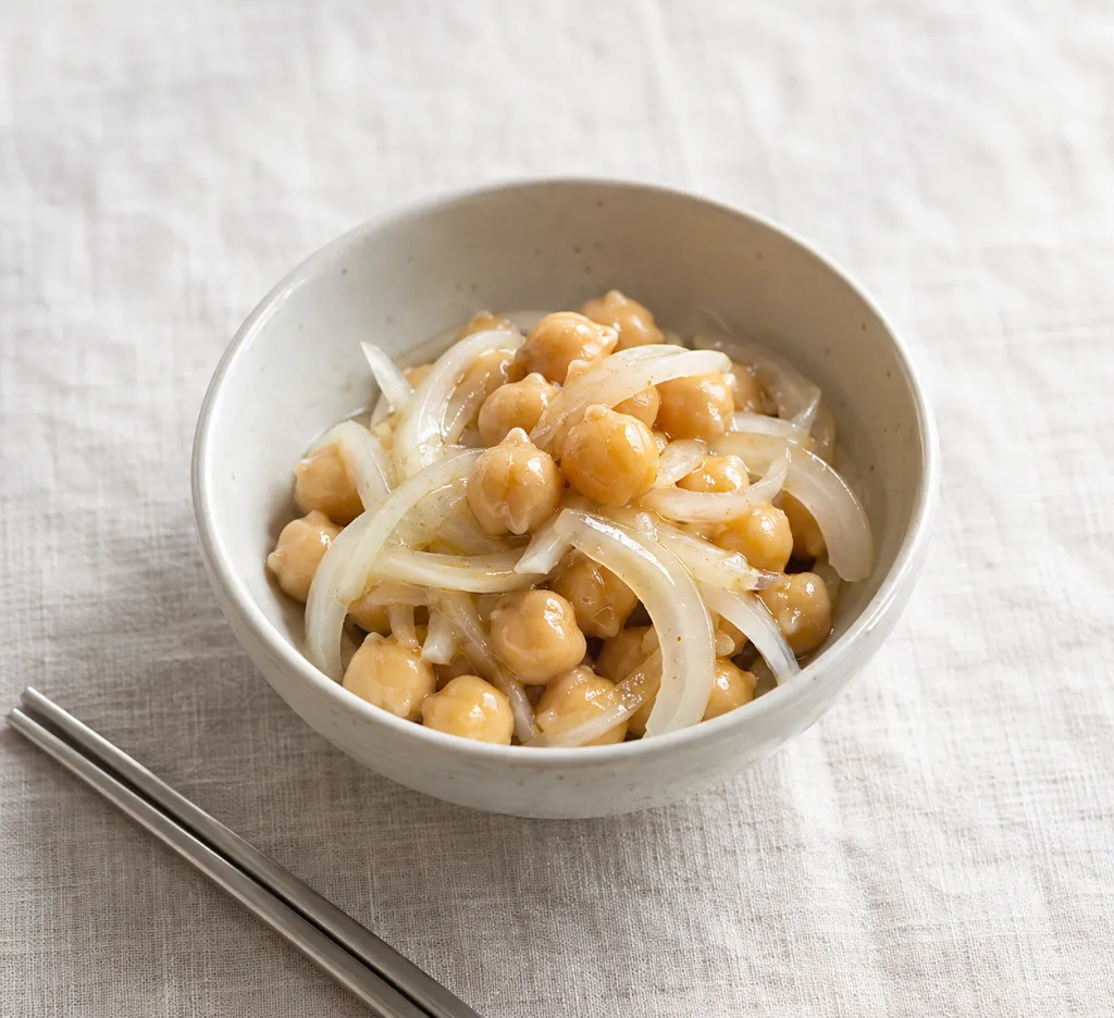 ひよこ豆と玉ねぎのエスニック豆サラダの完成イメージ