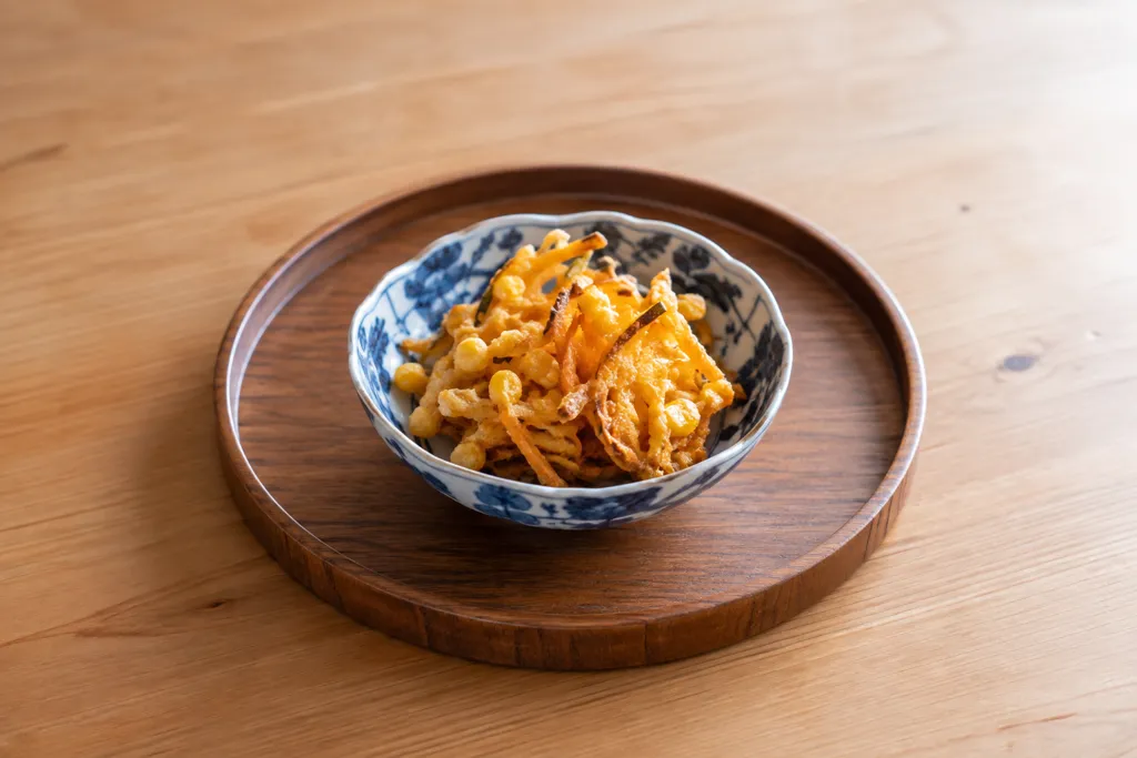 かぼちゃととうもろこしの味噌かき揚げの完成イメージ
