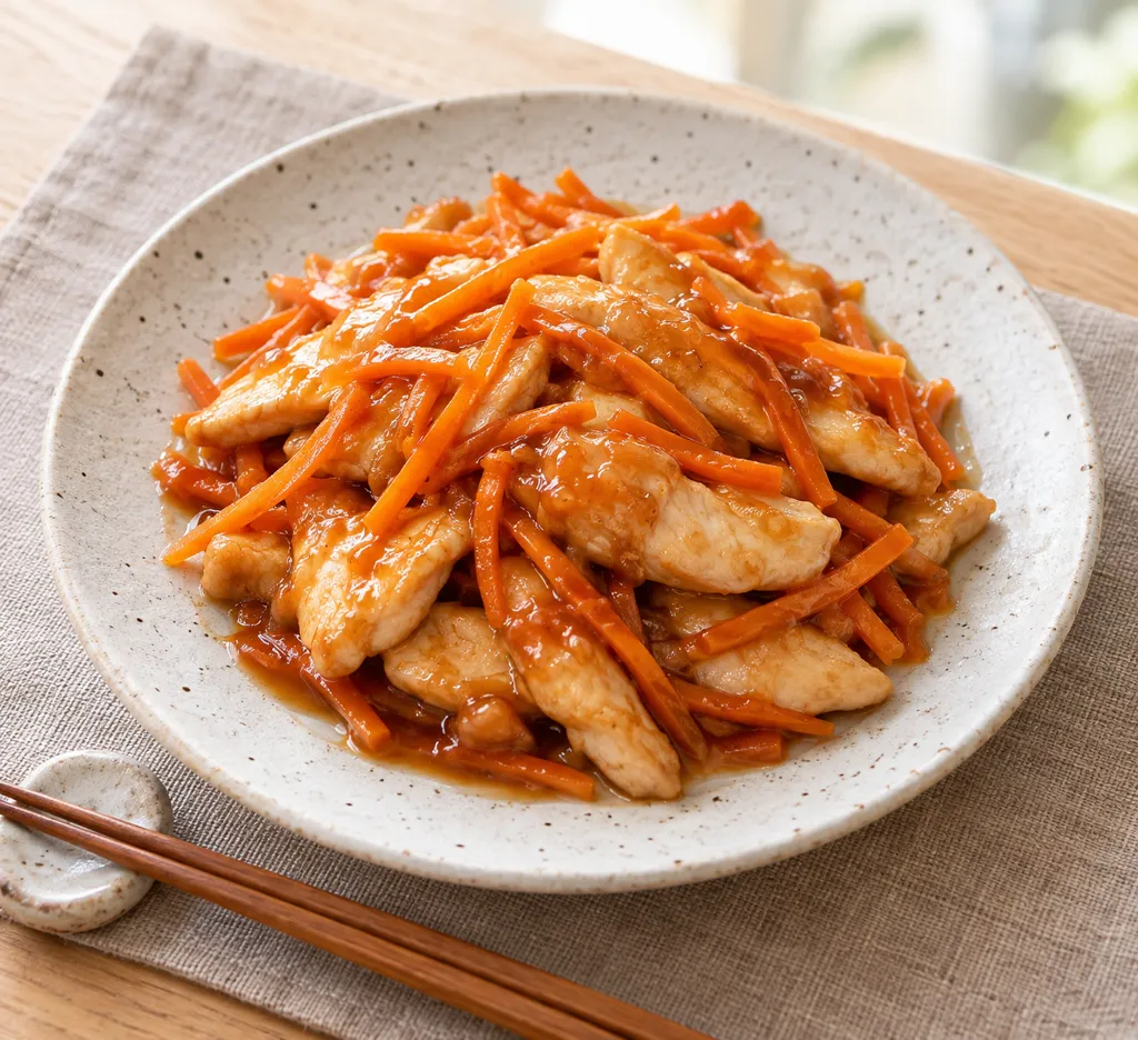 鶏むね肉とにんじんのしょうが南蛮の完成イメージ