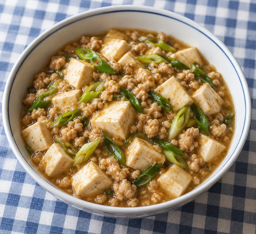 鶏ひき肉とねぎの麻婆豆腐の完成イメージ