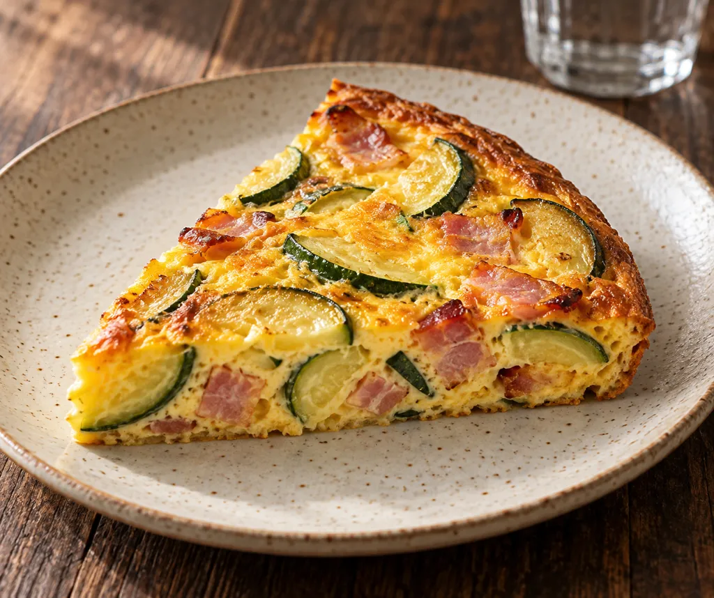 ズッキーニとベーコンの簡単キッシュの完成イメージ