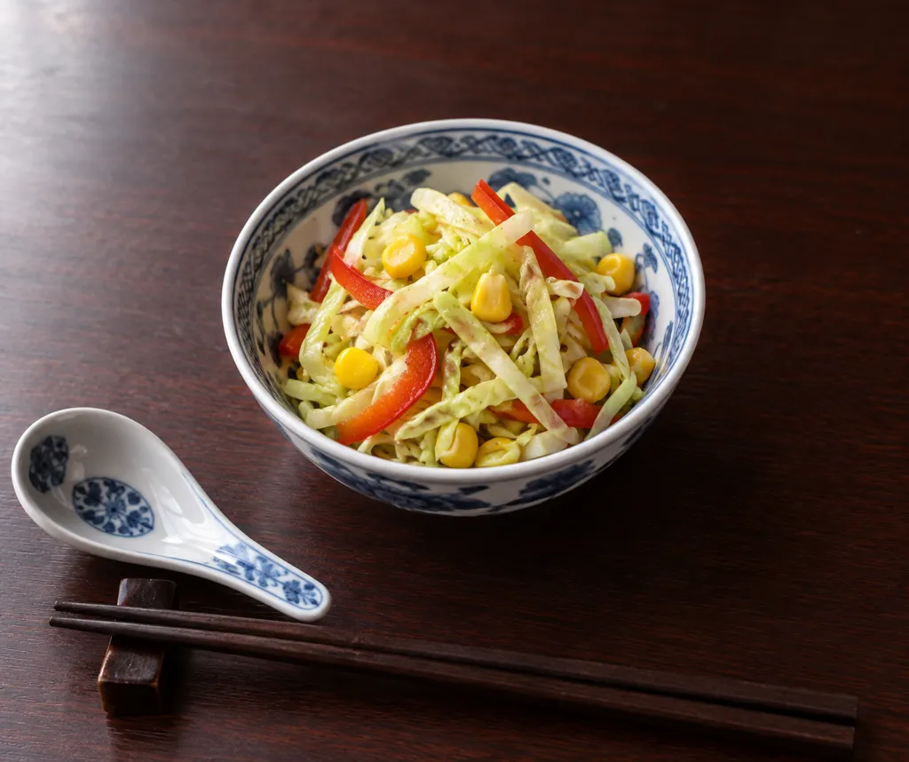 キャベツとパプリカの中華サラダの完成イメージ