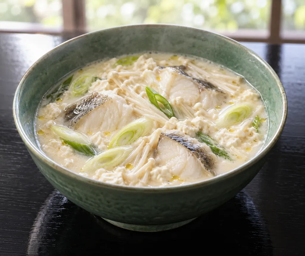 たらとねぎの中華豆乳風鍋の完成イメージ