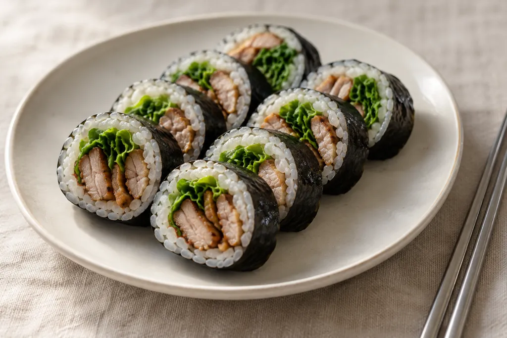 豚ロースと水菜のキンパの完成イメージ