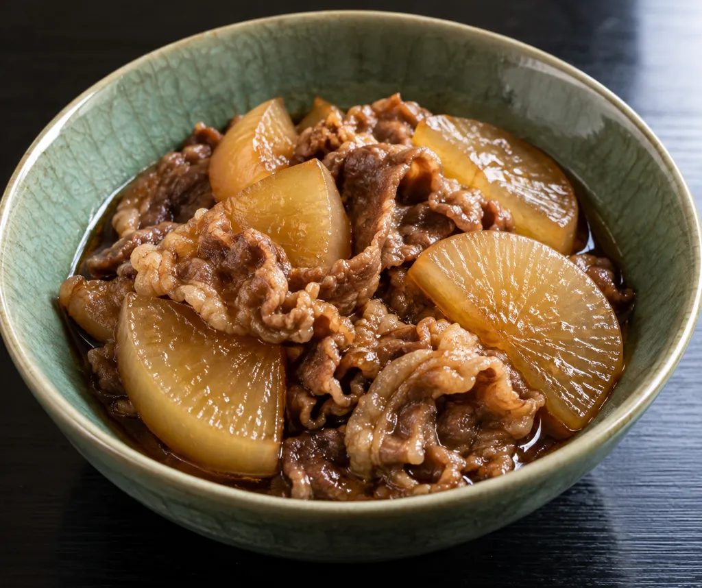 牛バラ肉と大根の甘辛煮の完成イメージ