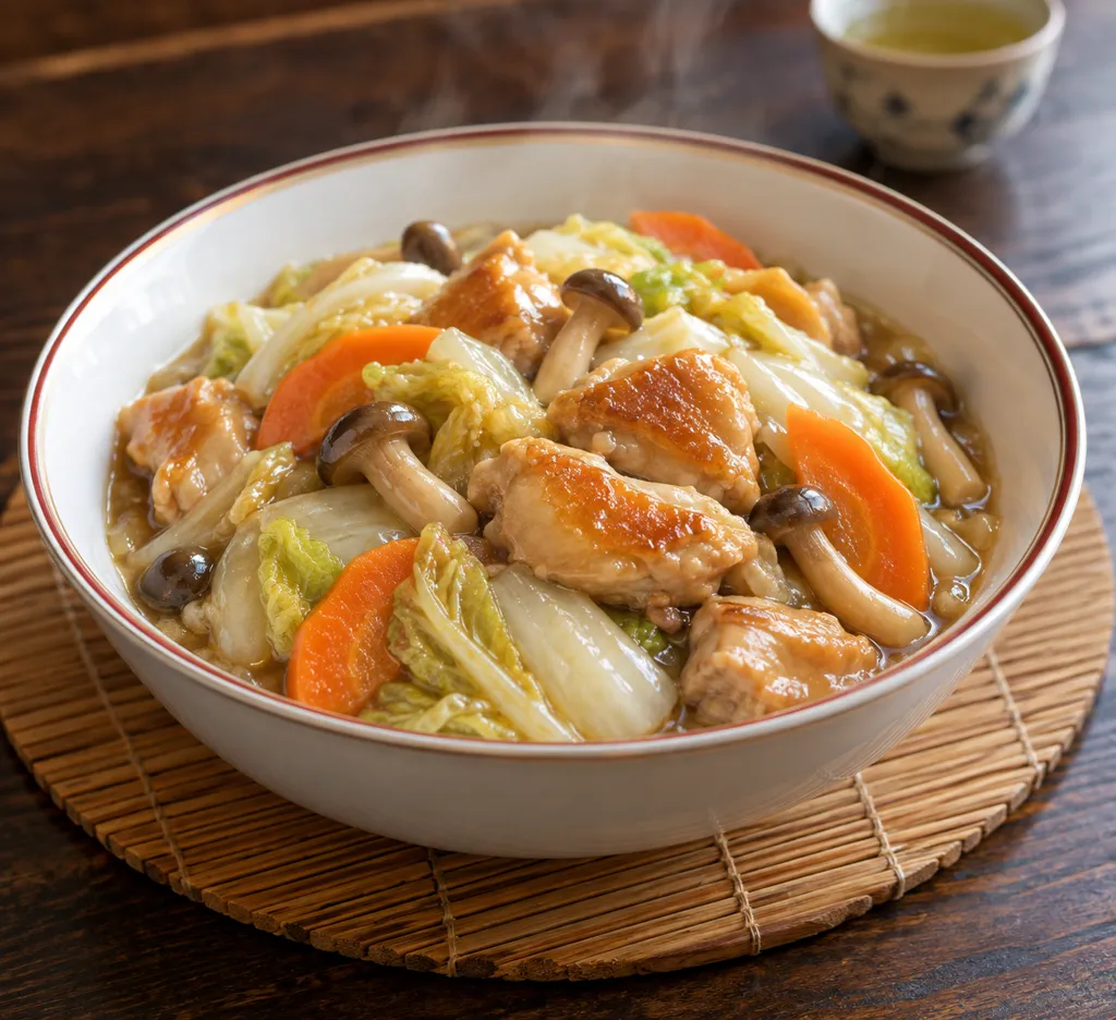 鶏もも肉と白菜の八宝菜の完成イメージ
