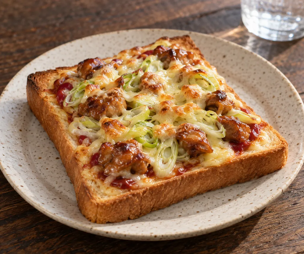 焼き鳥とねぎのピザトーストの完成イメージ