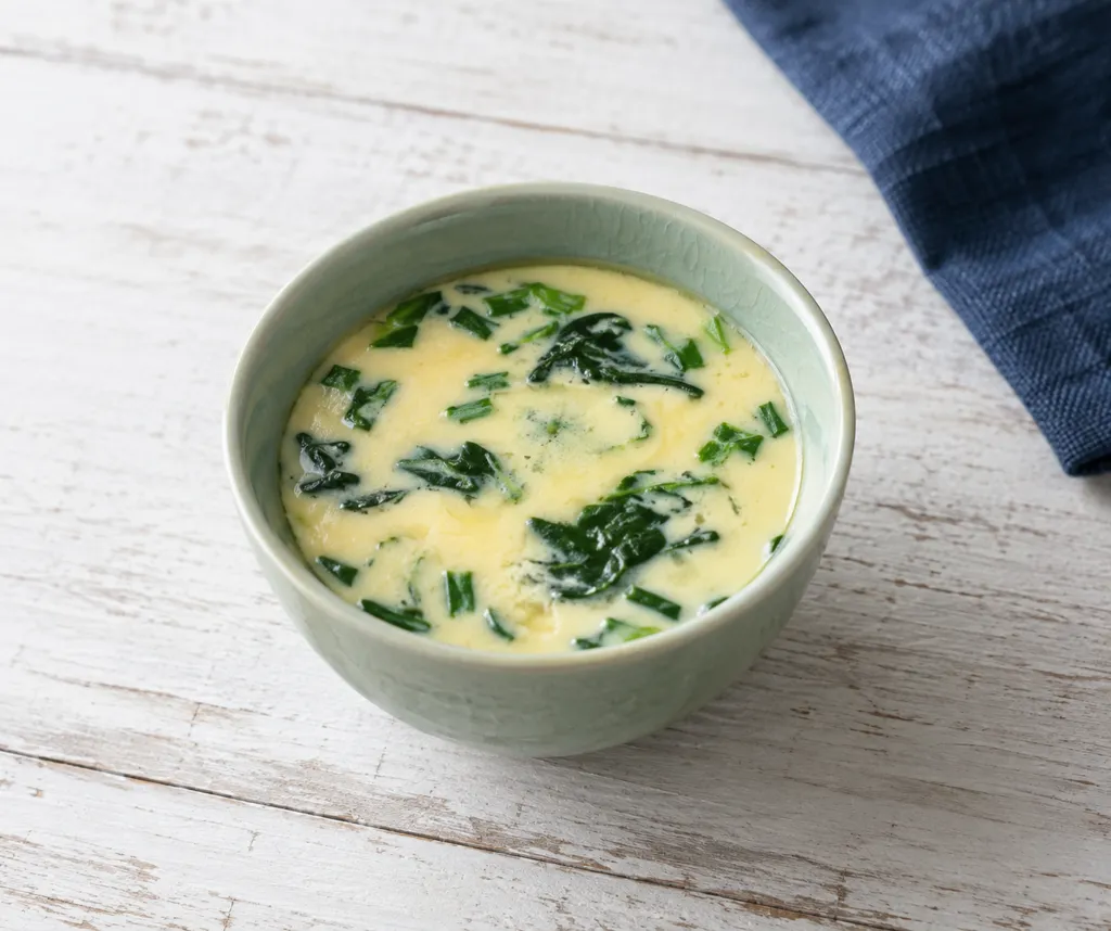 ほうれん草の冷やし茶碗蒸しの完成イメージ