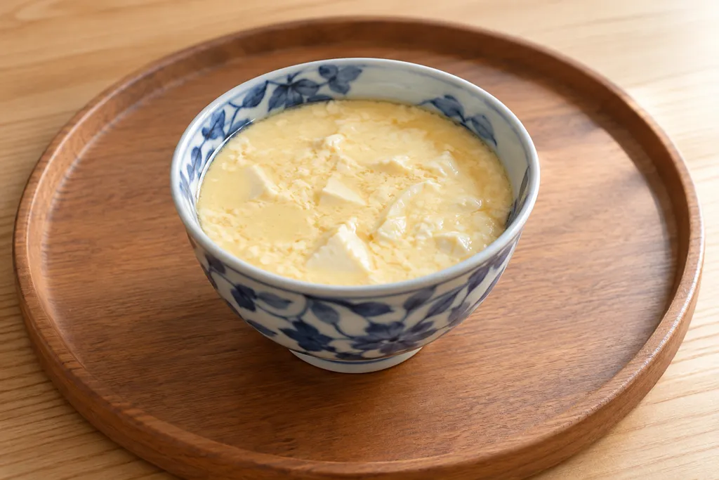 木綿豆腐入り味噌卵豆腐の完成イメージ
