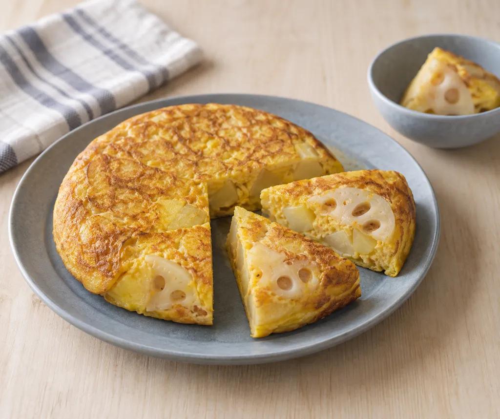 じゃがいもとれんこんのスペイン風卵焼きの完成イメージ