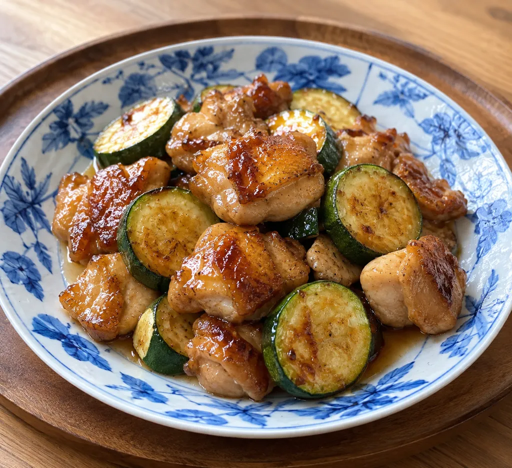 鶏もも肉とズッキーニのレモン醤油焼きの完成イメージ