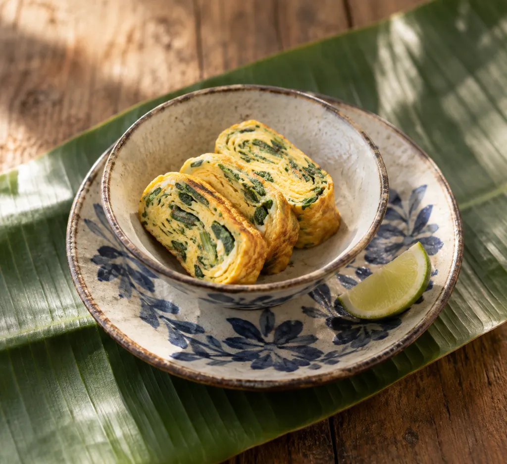 小松菜の卵焼きの完成イメージ