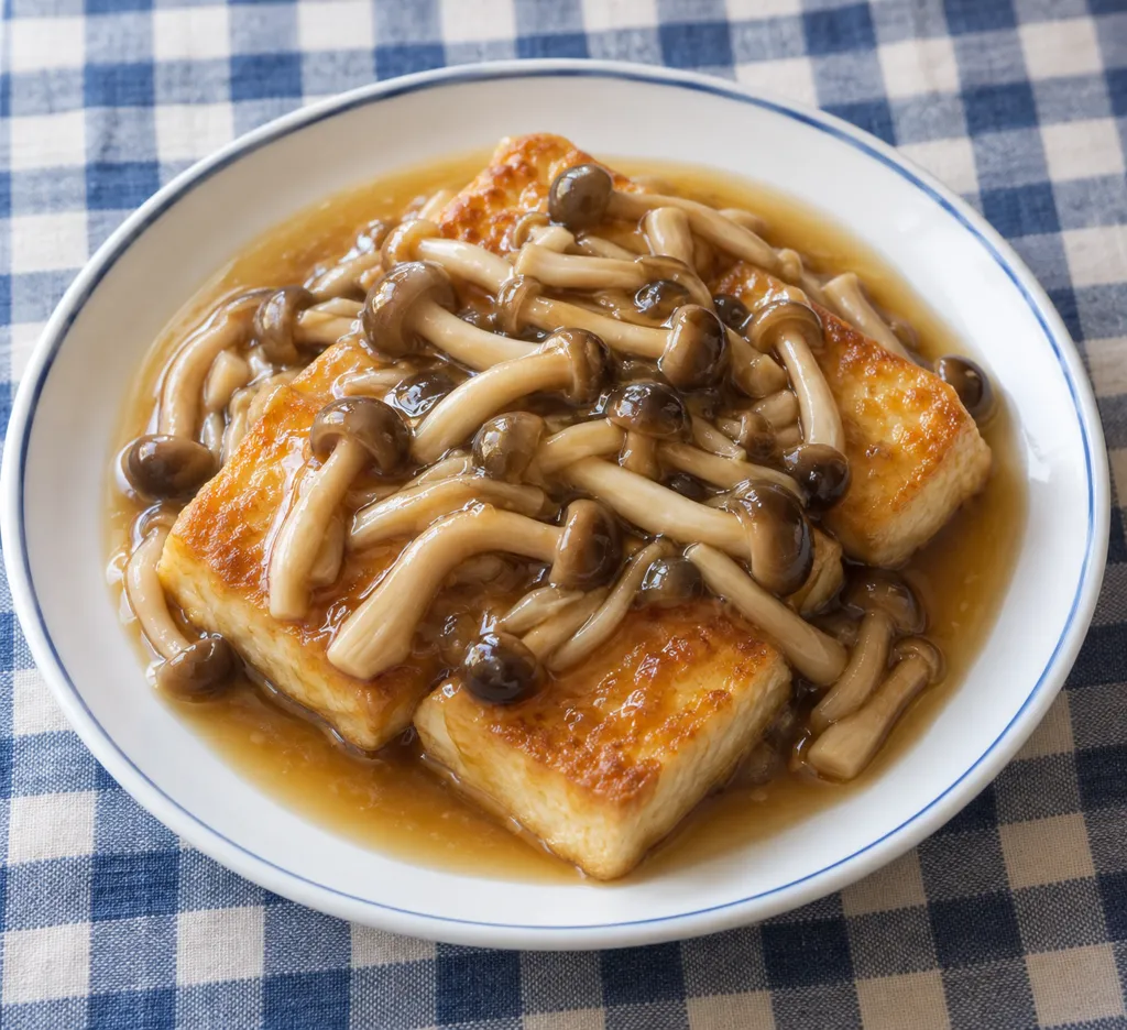豆腐としめじの和風あんかけステーキの完成イメージ