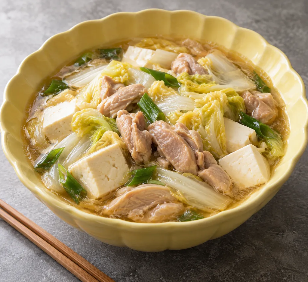 時短鶏もも肉と豆腐の中華寄せ煮の完成イメージ