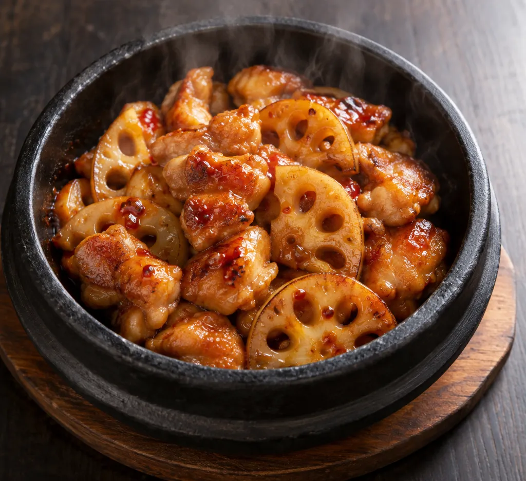 鶏もも肉とれんこんのスイチリ炒めの完成イメージ