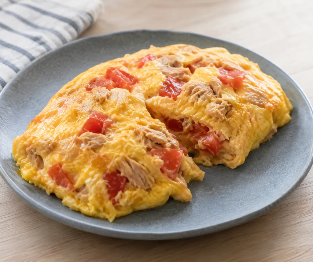 ツナとトマトのレンジオムレツの完成イメージ