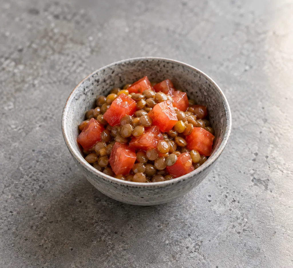 レンズ豆とトマトのエスニック豆サラダの完成イメージ