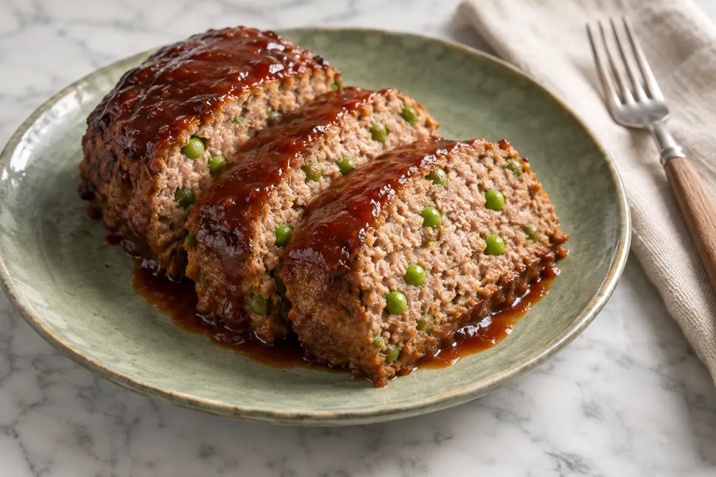 合いびき肉と青豆のミートローフの完成イメージ