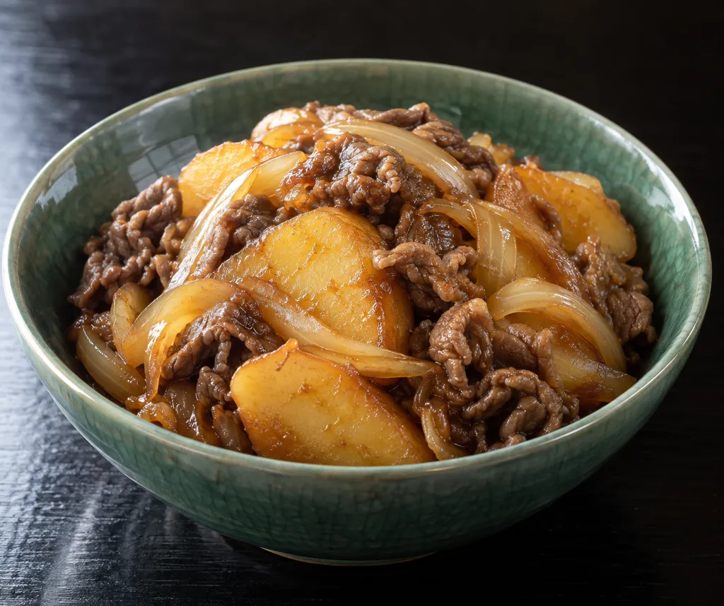 時短牛こまと玉ねぎの中華肉じゃがの完成イメージ