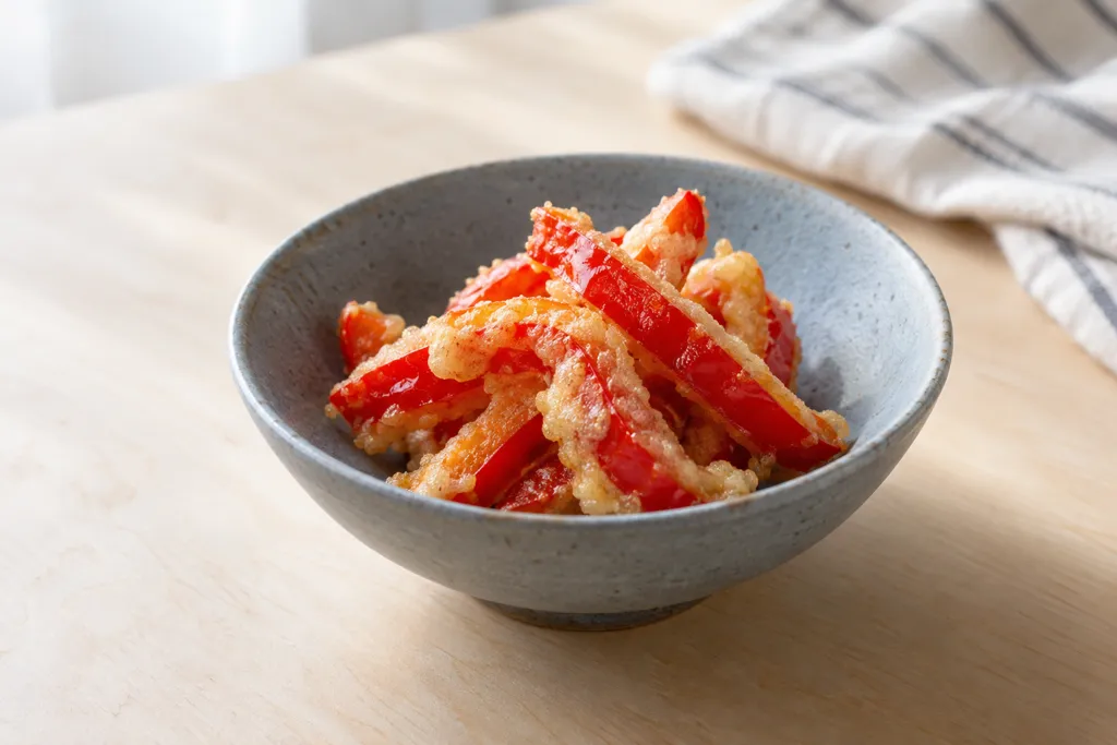 パプリカのフリット オリーブオイル風味の完成イメージ