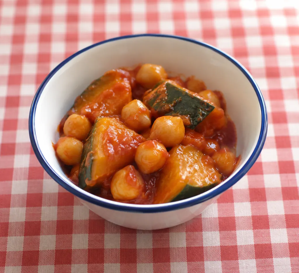 ひよこ豆とかぼちゃのケチャップ煮の完成イメージ