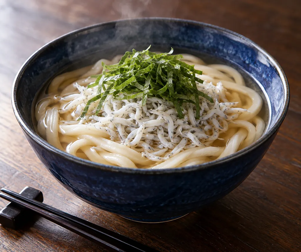しらすと大葉のかけうどんの完成イメージ