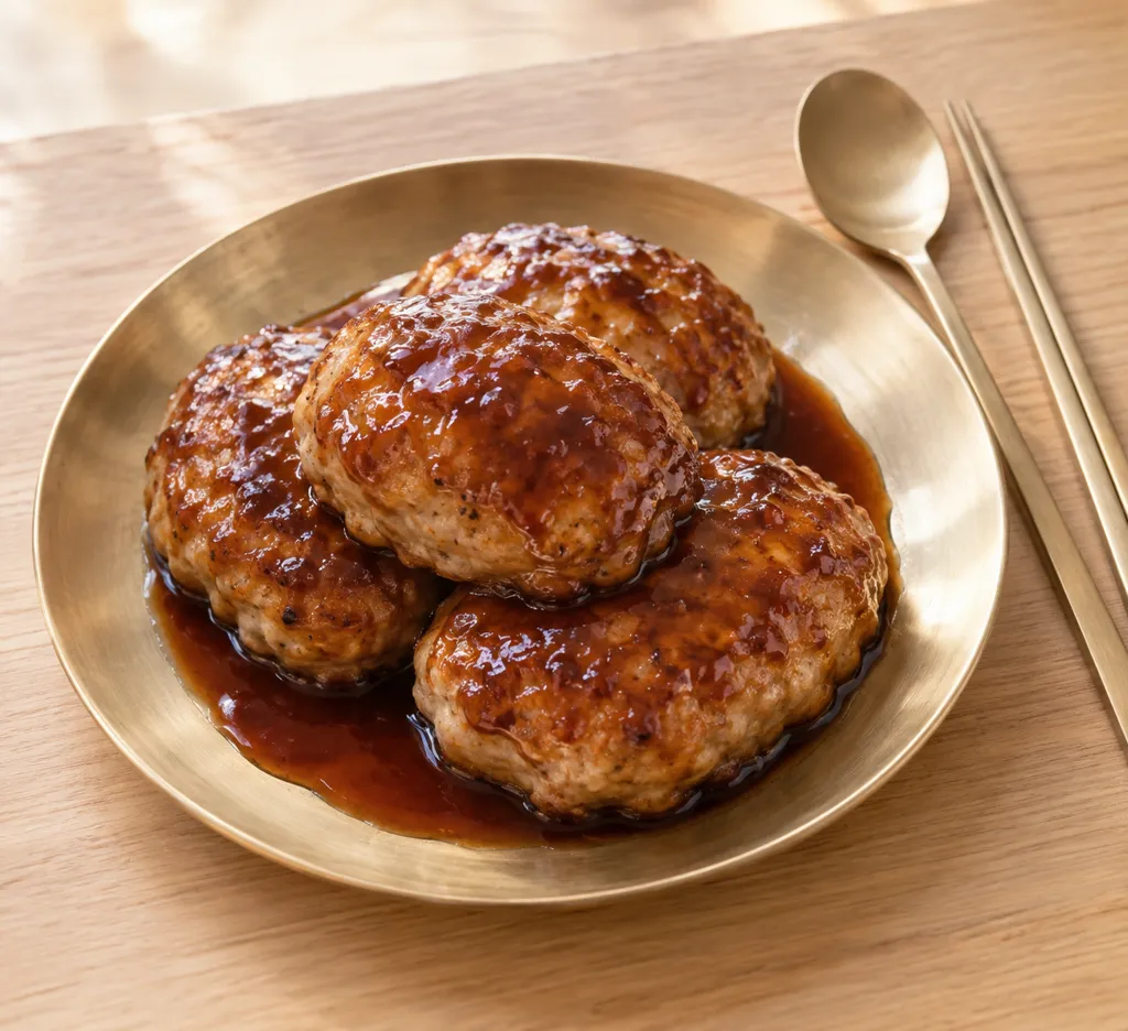 れんこんの甘辛ハンバーグの完成イメージ