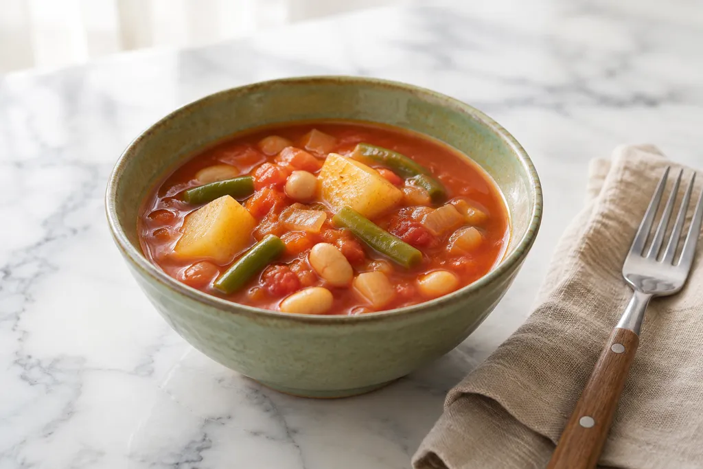 じゃがいもと大豆のミネストローネの完成イメージ