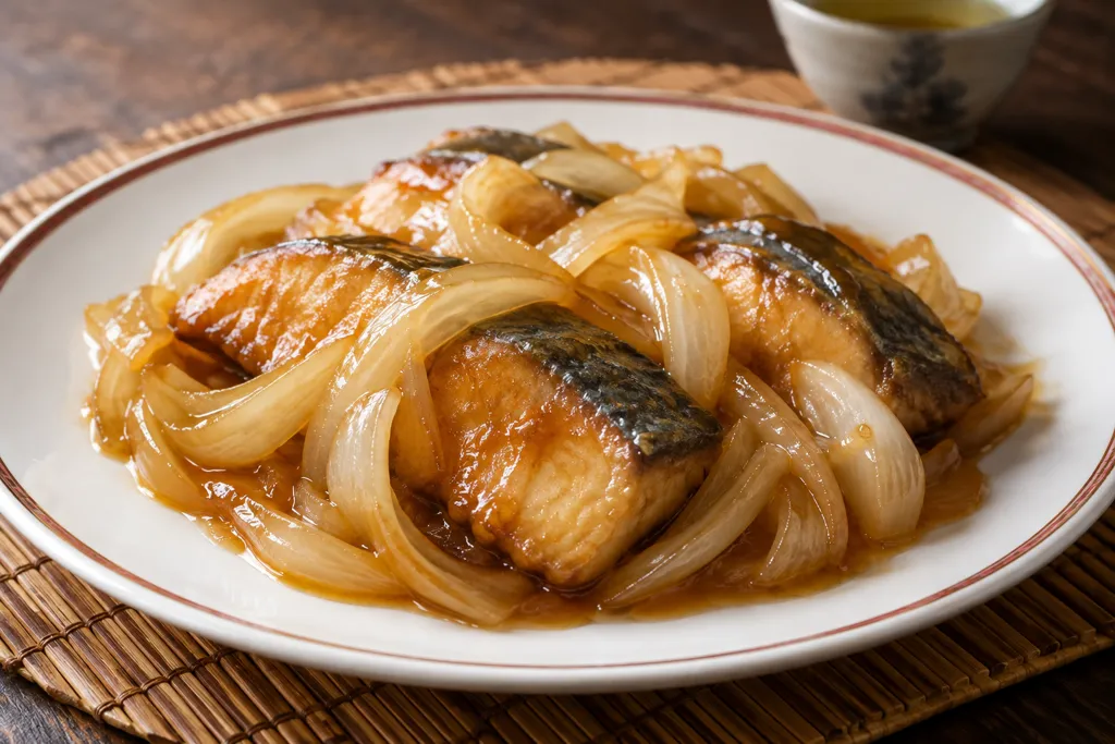 さわらと玉ねぎの甘酢あんかけの完成イメージ