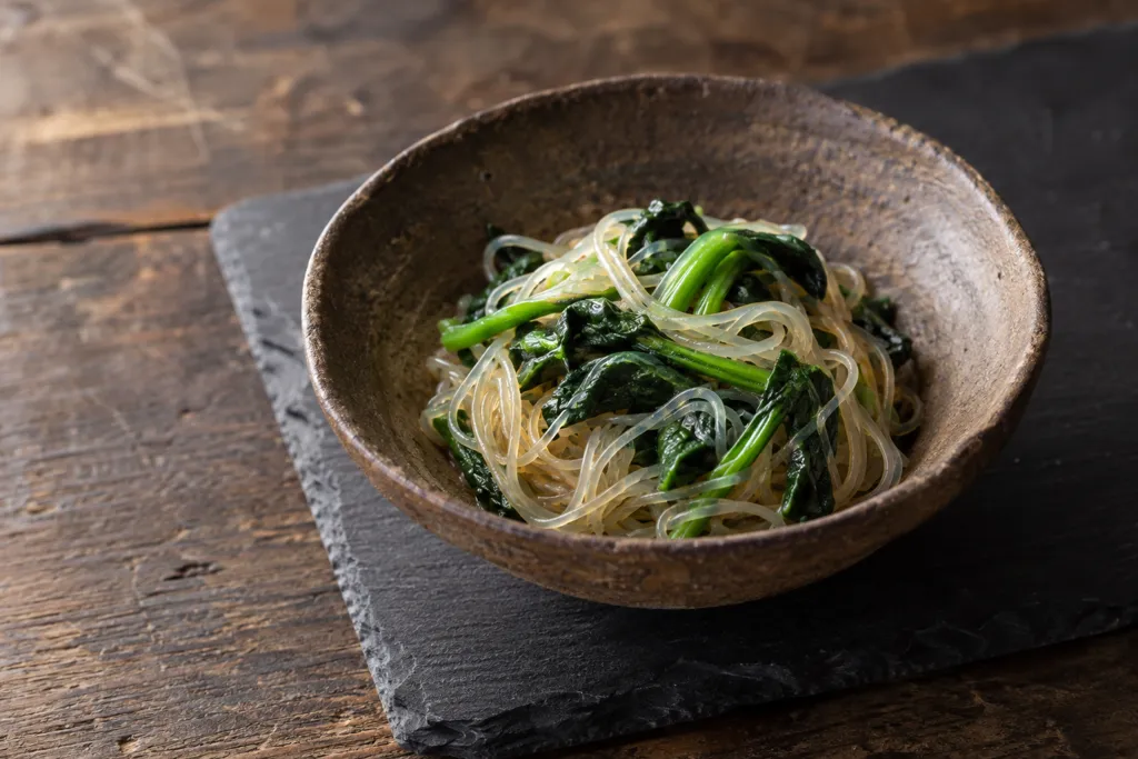 春雨とほうれん草の酢の物の完成イメージ