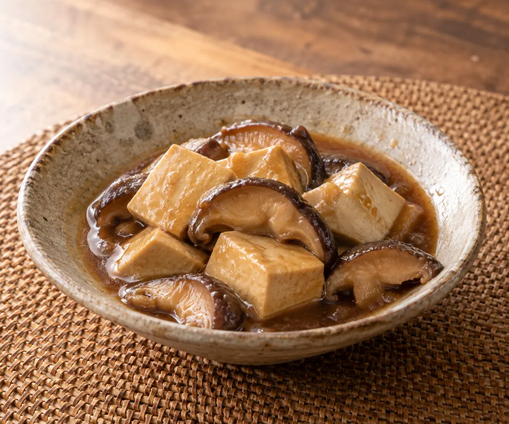 豆腐としいたけの味噌煮の完成イメージ