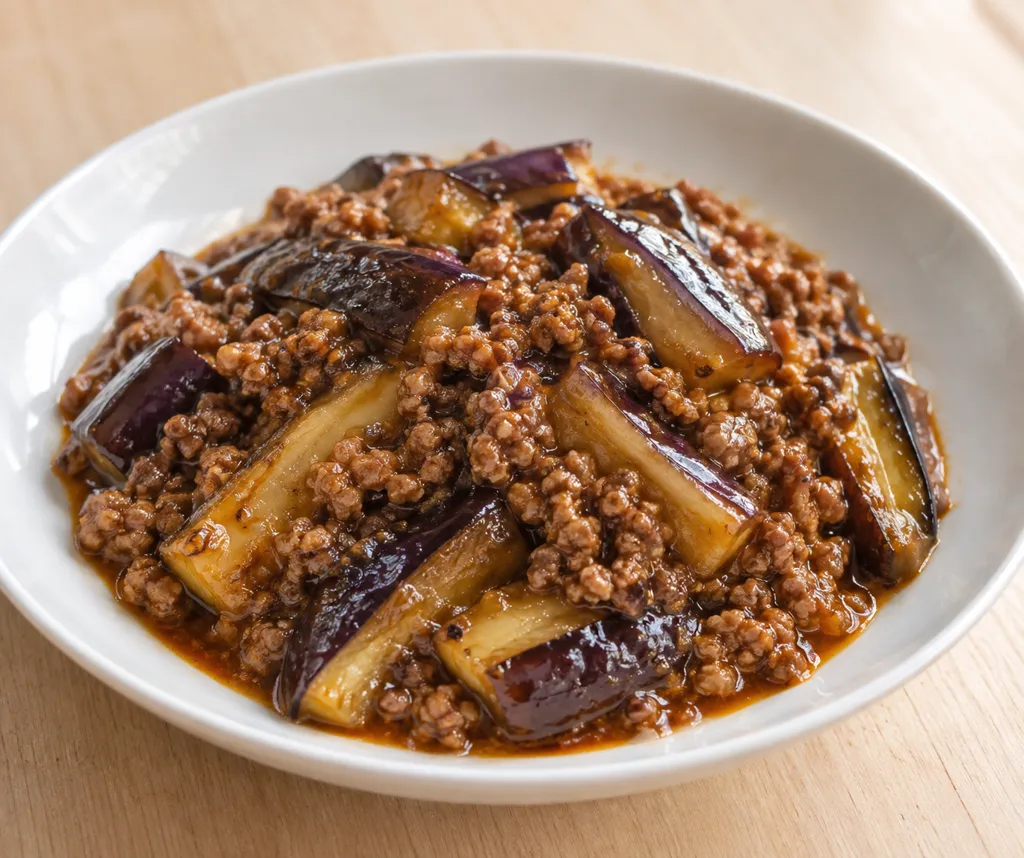 合いびき肉となすの麻婆炒めの完成イメージ