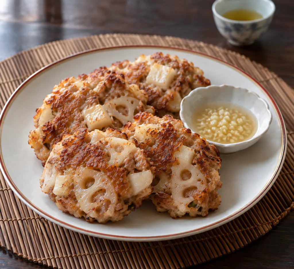 長芋と豚ひき肉の揚げ焼きの完成イメージ