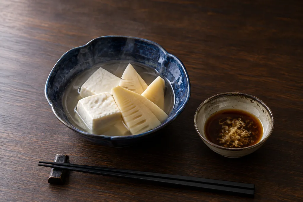 たけのこの湯豆腐の完成イメージ