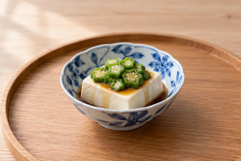 豆腐とオクラの冷ややっこの完成イメージ