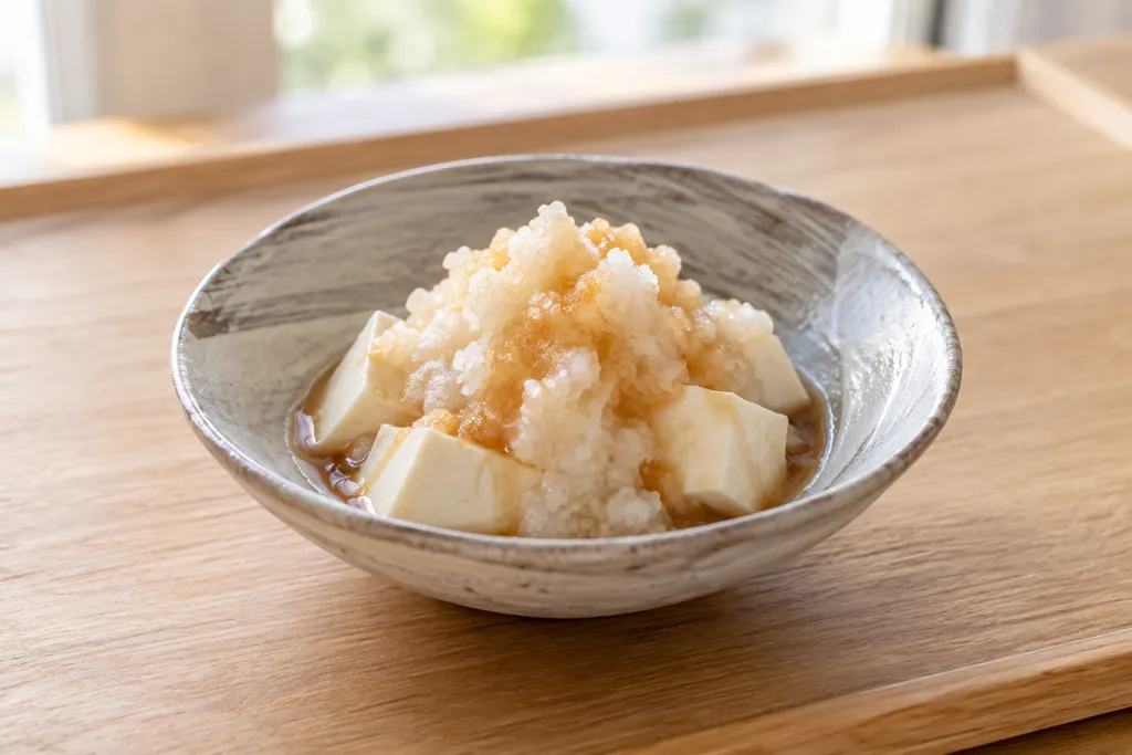 豆腐と大根のおろしポン酢和えの完成イメージ