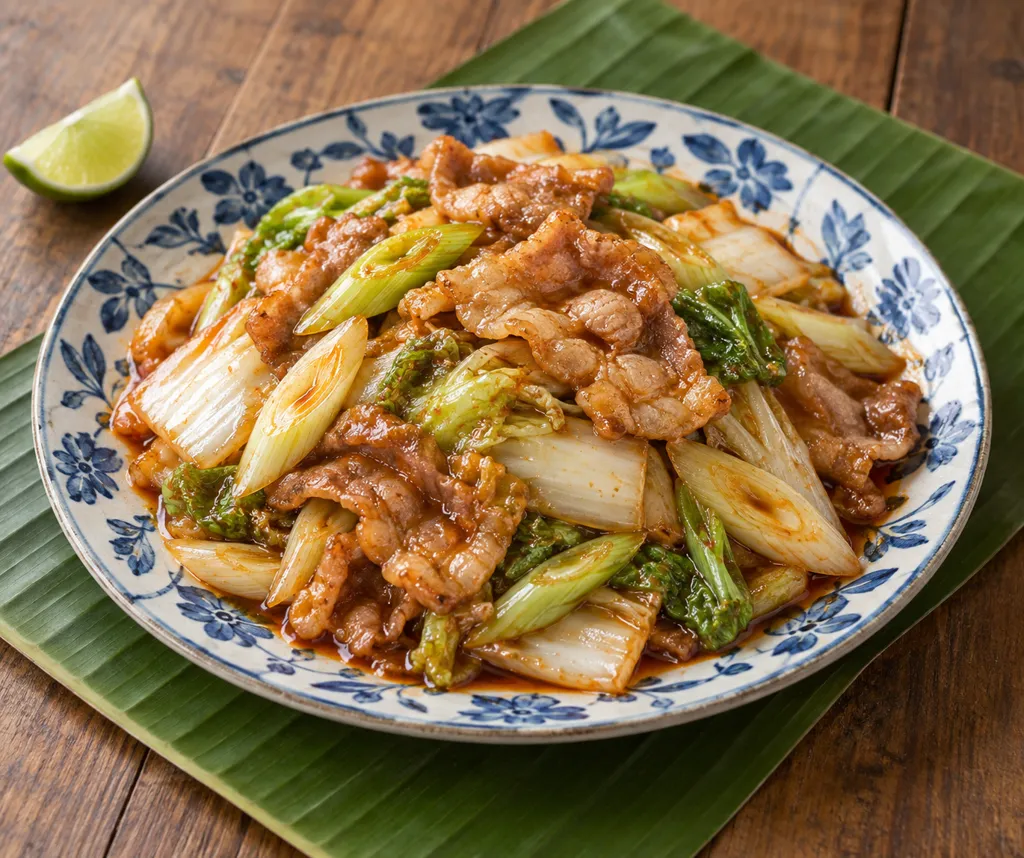 豚バラ肉と白菜の甘辛炒めの完成イメージ